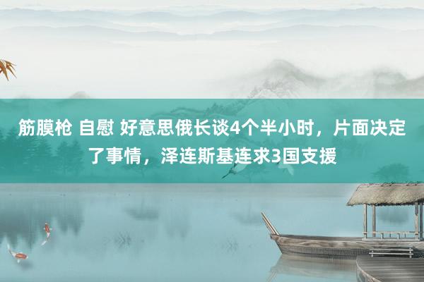 筋膜枪 自慰 好意思俄长谈4个半小时，片面决定了事情，泽连斯基连求3国支援