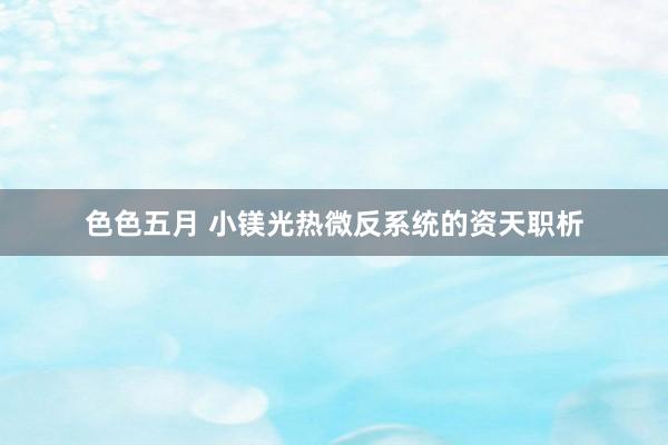 色色五月 小镁光热微反系统的资天职析