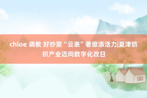 chloe 调教 好纱聚“云表”奢靡添活力|夏津纺织产业迈向数字化改日